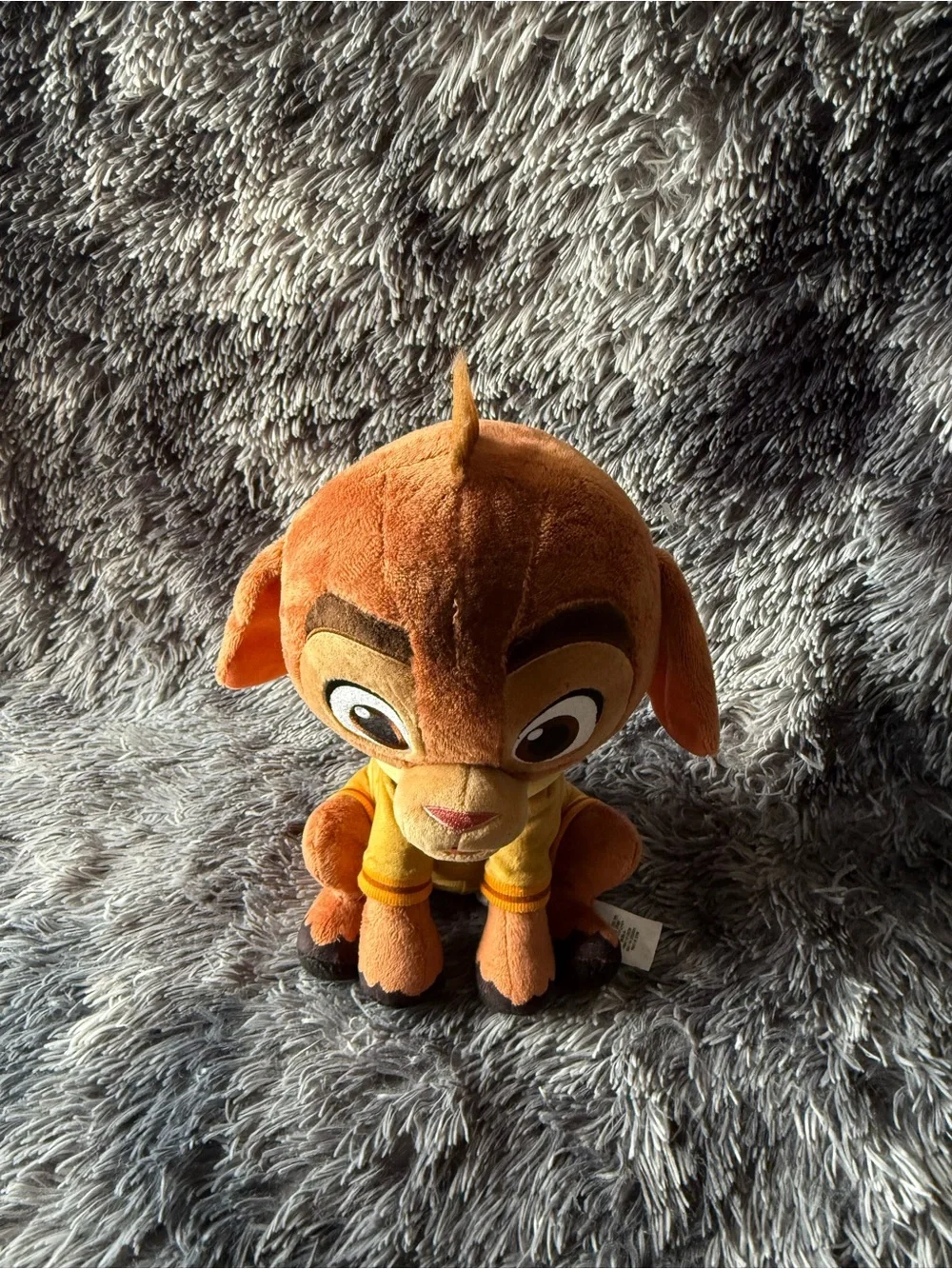 Orange Plush Puppy Dog Toy with Yellow Shirt - Soft Pet Playmate